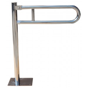 Poręcz uchylna do WC montowana do podłogi. Poręcz uchylna do WC montowana do podłogi.