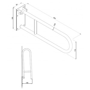 Poręcz podnoszona dla niepełnosprawnych.